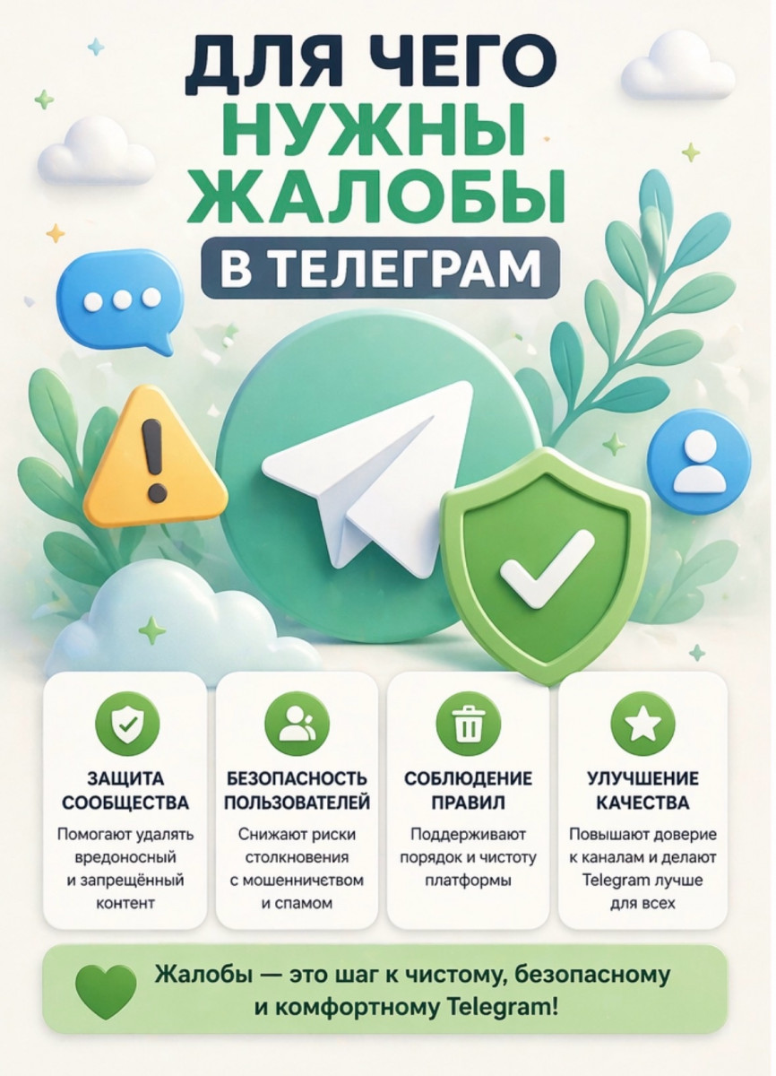 что дают жалобы в телеграм